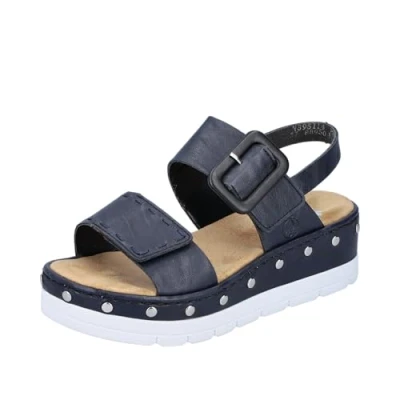 Afbeelding van Rieker Dames V3951 Sandalen, blauw, 41 EU