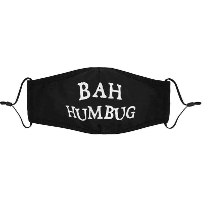 Afbeelding van Something Different Black Bah Humbug Masker Mondkapje Zwart/Wit