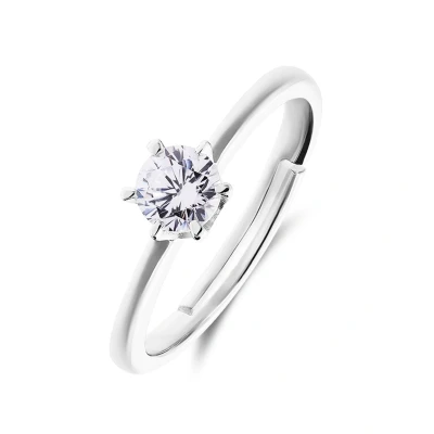 Afbeelding van Lucardi Kinder Zilveren Ring zirkonia 925 Zilver Zilverkleurig 16 / 50 mm