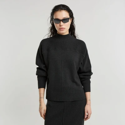 Afbeelding van G STAR BOXY MOCK Trui, Dames, Maat: Small, Shadow htr