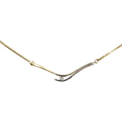 Afbeelding van Bicolor gouden collier met diamant