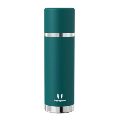 Afbeelding van Super Sparrow Thermosfles 1L RVS Waterfles BPA vrij Lekvrije Thermoskan, lektovrije deksel dient ook als beker voor sport en outdoor