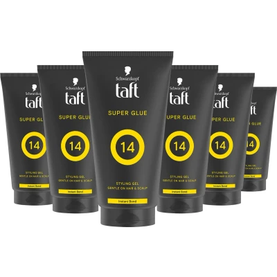 Afbeelding van Schwarzkopf Taft Super Glue gel tube voordeelverpakking 6 x 150 ml