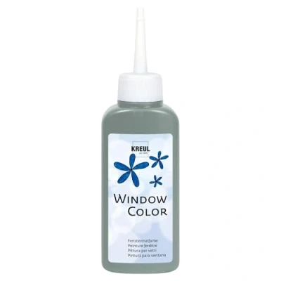 Afbeelding van KREUL 42743 Window Color grijs 80 ml, raamverf op waterbasis, met gestructureerd oppervlak, voor glas, spiegels, tegels en andere gladde oppervlakken