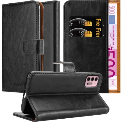 Afbeelding van Cadorabo Hoesje geschikt voor Motorola MOTO G10 / G30 in ZWART GRAFIET Beschermhoes met magnetische sluiting, standfunctie en kaartvakje Book Case Cover Etui