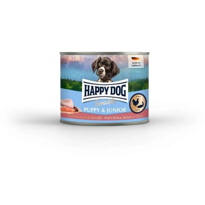 Afbeelding van Happy Dog Sensible Puppy &amp; Junior 6x400g Kip, Zalm Aardappel