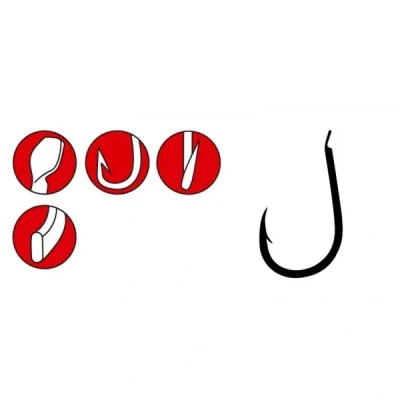 Afbeelding van Gamakatsu LS 3310F Hooks Black #2/0 (25 stuks) Karperhaken