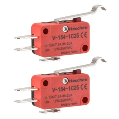 Afbeelding van Heschen Micro schakelaar V 154 1C25 SPDT Crank type 20A 250VAC 2 Pack