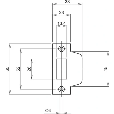 Afbeelding van Lips sluitplaat SPT2084/4 v.kastdeurslot 2084/4 vz reh