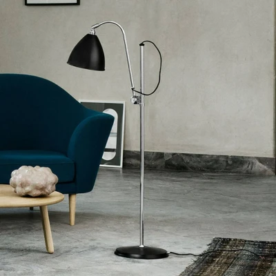 Afbeelding van GUBI Bestlite BL3 vloerlamp Ø16cm, chroom/zwart