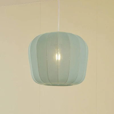 Afbeelding van Lindby Hanglamp 1licht Stof E27 blauw