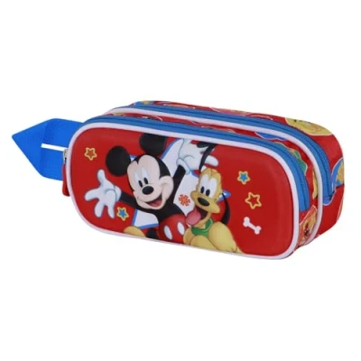 Afbeelding van Disney Mickey Mouse Star 3D Dubbele etui, meerkleurig, 22 x 10 cm, Veelkleurige Mouse, Eén maat, Etui