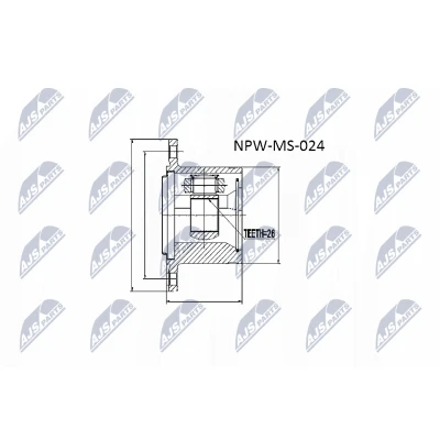 Afbeelding van Homokineet reparatie set, aandrijfas NTY NPW MS 024