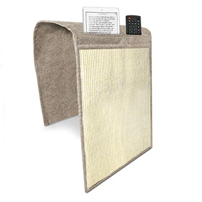 Afbeelding van Navaris Krabmat voor katten aan bank Met opbergvak Krabtapijt kat Bankbescherming 128 x 45 cm Lichtbruin/wit