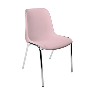 Afbeelding van Kantinestoelen Rome kunststof stapelbaar roze koppelbaar