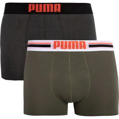 Afbeelding van Men&#039;s boxers puma placed logo boxer 2 pack army green, l