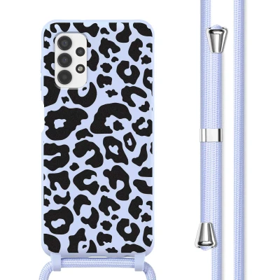 Afbeelding van Samsung Galaxy A13 (4G) Hoesje Siliconen en TPU (zacht) imoshion Backcover met koord/Koordhoesje/Softcase Animal Lila Telefoonhoesje