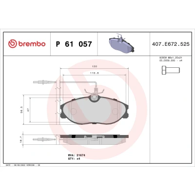 Afbeelding van Brembo Remblokset P 61 057