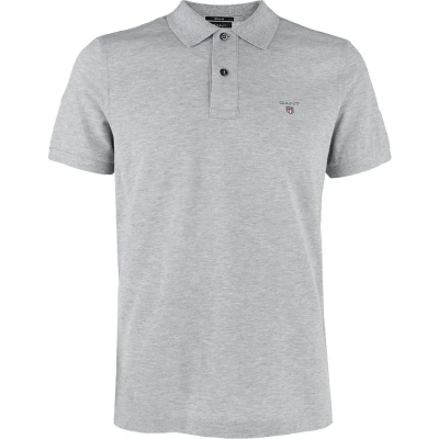 Afbeelding van Gant polo heren wijde fit poloshirt grijs gemêleerd