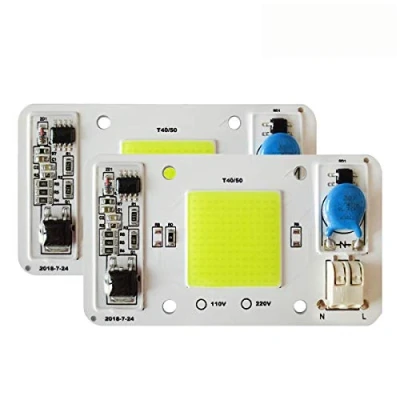 Afbeelding van 2 STKS 220V 50W LED Chip Wit 6000K COB Gloeilamp Soldeervrij Motor Geïntegreerde Smart IC Driver voor Schijnwerper, Plafondlamp Tesfish