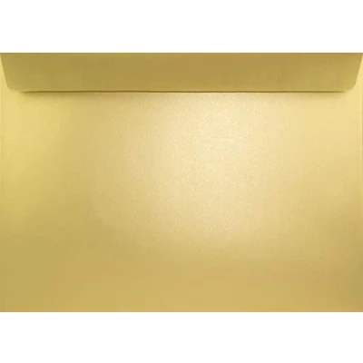 Afbeelding van Netuno 10 x parelmoer gouden enveloppen DIN C4 zonder venster 229 324 mm rechte klep zelfklevend 125g Sirio Pearl Aurum grote glanzend voor foto&#039;s, certificaten, documenten, contracten