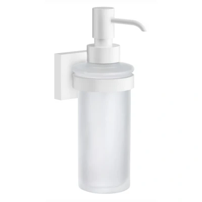 Afbeelding van Zeepdispenser Smedbo House Wandmodel Matglas met Mat Wit