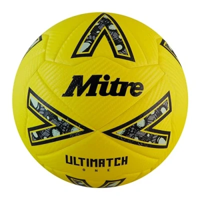 Afbeelding van Mitre Ultimatch voetbal, verbeterde controle, extra duurzaamheid, toegevoegde nauwkeurigheid, bal, fluo geel/zwart/circulair grijs, 4