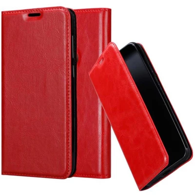 Afbeelding van Cadorabo Hoesje geschikt voor Samsung Galaxy A6s in APPEL ROOD Beschermhoes met magnetische sluiting, standfunctie en kaartvakje Book Case Cover Etui