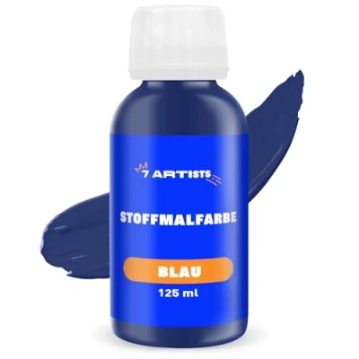 Afbeelding van 7 Artists Textielverf Blauw 125 ml Fabric Paint Permanente Stofkleuren Stoffenkleuren Kleur voor Stoffen Verf Acryl Pack