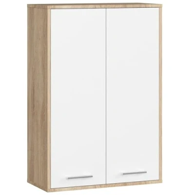 Afbeelding van Hangende Badkamerkast FIN H934 W64 met 2 Deuren / AKORD Furniture Factory Sonoma Eik Wit 64 x 94 30 cm
