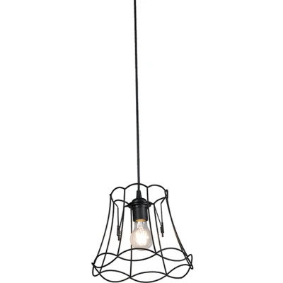 Afbeelding van QAZQA Retro hanglamp zwart 20 cm Granny Frame