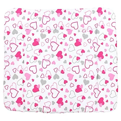 Afbeelding van TupTam Baby Aankleedkussen met Patronen, Harten Roze/Grijs, 70 x cm