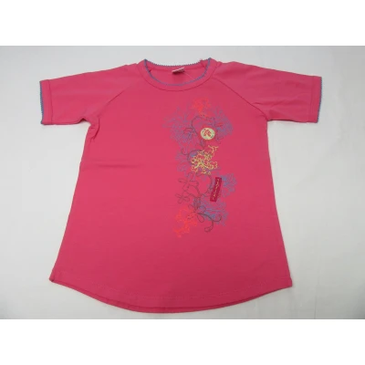 Afbeelding van dirkje , meisje, t shirt korte mouw fuchia tropical 110 5 jaar