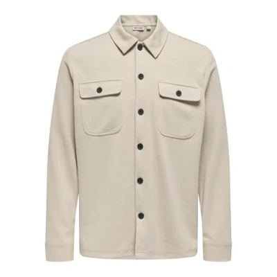 Afbeelding van ONLY &amp; SONS regular fit overshirt beige