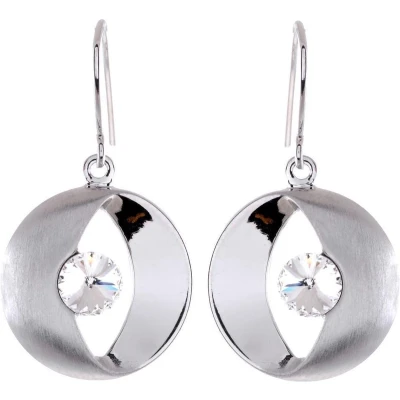 Afbeelding van Behave Oorhangers cirkelvormig design met swarovski steen