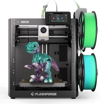 Afbeelding van FLASHFORGE AD5X Multifilament 3D printer, meerkleurige print, 600 mm/s snelheid, 1 klik afdrukken met DIY IFS creaties, volautomatische kalibratie en filament back up, afdrukformaat 220 x mm