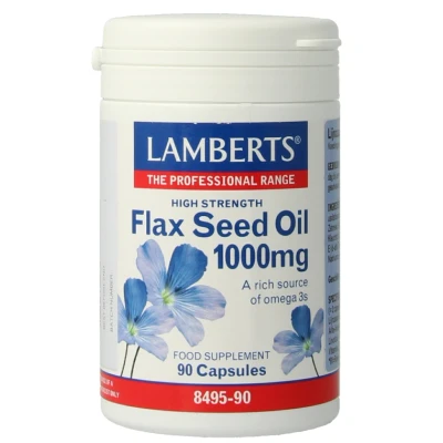 Afbeelding van Lamberts Lijnzaadolie (flaxseed Oil) 1000mg, 90 Veg. capsules