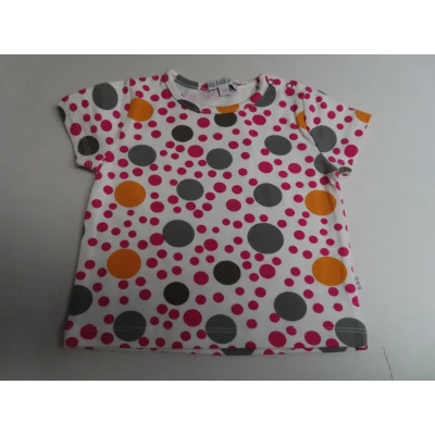 Afbeelding van T shirt korte mouw Meisjes Wit met bollen all over 12 maand 80