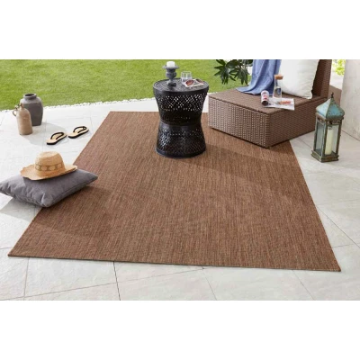 Afbeelding van Binnen &amp; Buiten Vloerkleed Effen Match Bruin 80x150 Cm
