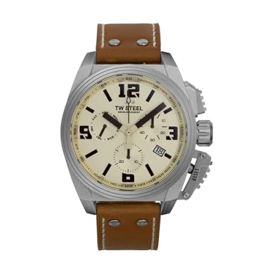 Afbeelding van TW Steel TW1110 Canteen Swiss Movement Chrono Bruin Leer 46mm