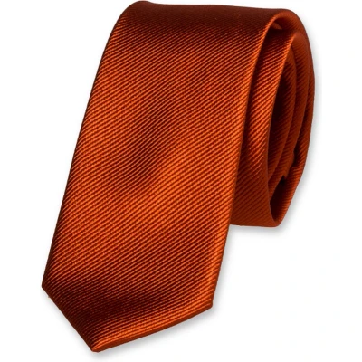 Afbeelding van E.L. Cravatte Smalle Stropdas Rusty 100% Zijde