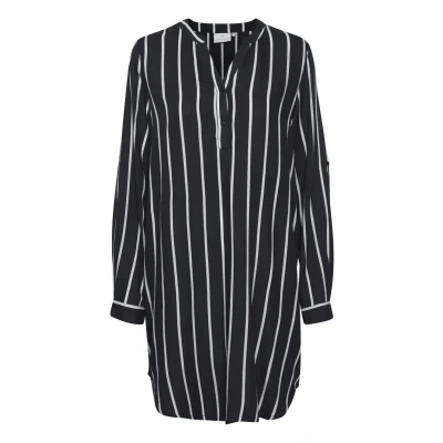 Afbeelding van Kaffe Kamarana Jurk, Dames, Maat: 34, Black/chalk stripe