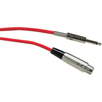 Afbeelding van XLR (v) 6,35mm Jack mono (m) audiokabel / rood 6 meter