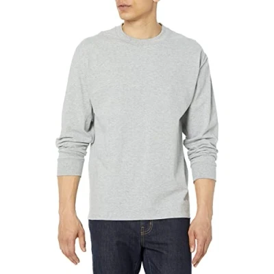 Afbeelding van Hanes Beefy T shirt met lange mouwen voor heren, 2 stuks, mouwen, Licht staal, XL