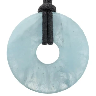 Afbeelding van Lebensquelle Plus Aquamarijn donut Ø 30 mm edelsteen hanger, Steen,