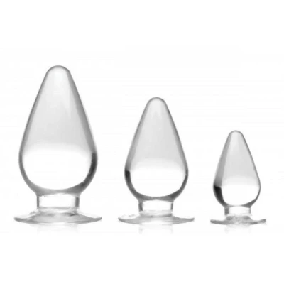 Afbeelding van Master Series Triple Cones Anaalplug Set van 3 Transparant