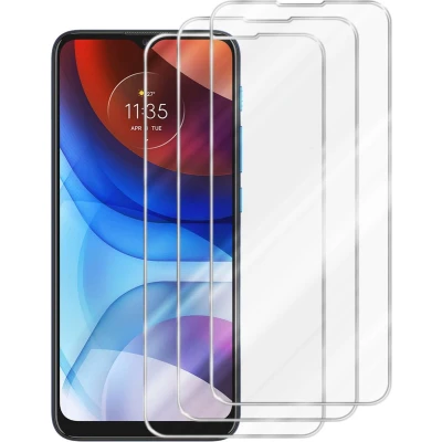 Afbeelding van Cadorabo 3x Screenprotector geschikt voor Motorola MOTO E7 POWER / E7i Beschermende Pantser Film in KRISTALHELDER Getemperd (Tempered) Display beschermend glas 9H hardheid met 3D Touch