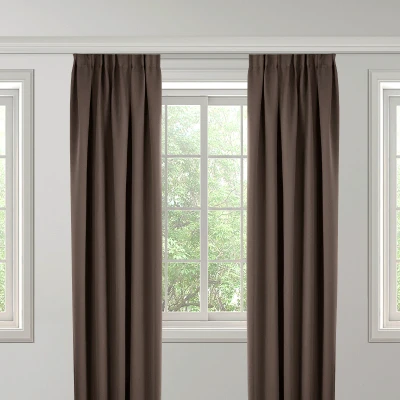 Afbeelding van Verduisterende &amp; Isolerende Gordijnen 150 of 300 cm Haken Taupe x 250 Koopjedeal.nl Altijd de beste deal