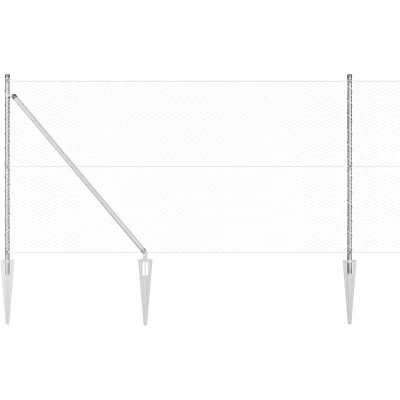 Afbeelding van vidaXL Hexagon Omheining 1.4x100 m Gegalvaniseerd Staal, Omheiningpalen met Paal 13 st Ø32 mm 160 cm Staal