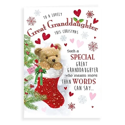 Afbeelding van Karakter Kerstkaart achterkleindochter 9 x 6 inch Regal Publishing